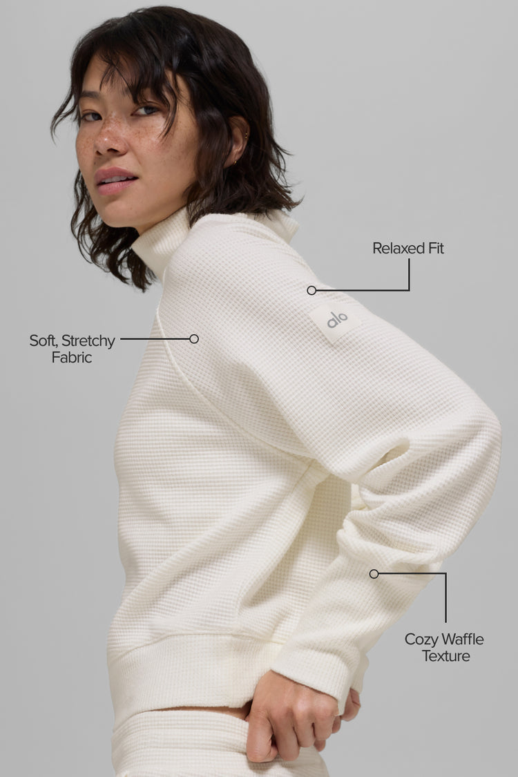 Pull à col montant et manches - Waffle Weekend Escape 'new'