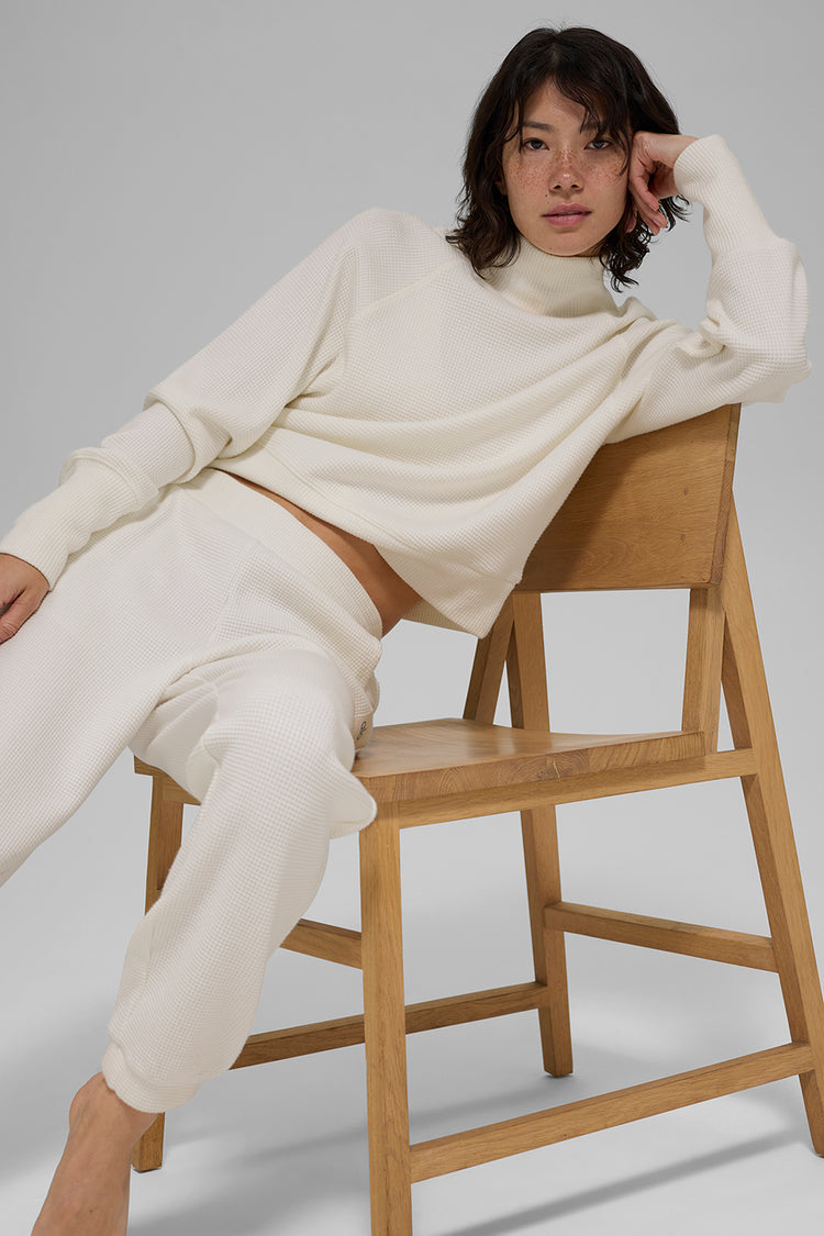Pull à col montant et manches - Waffle Weekend Escape 'new'
