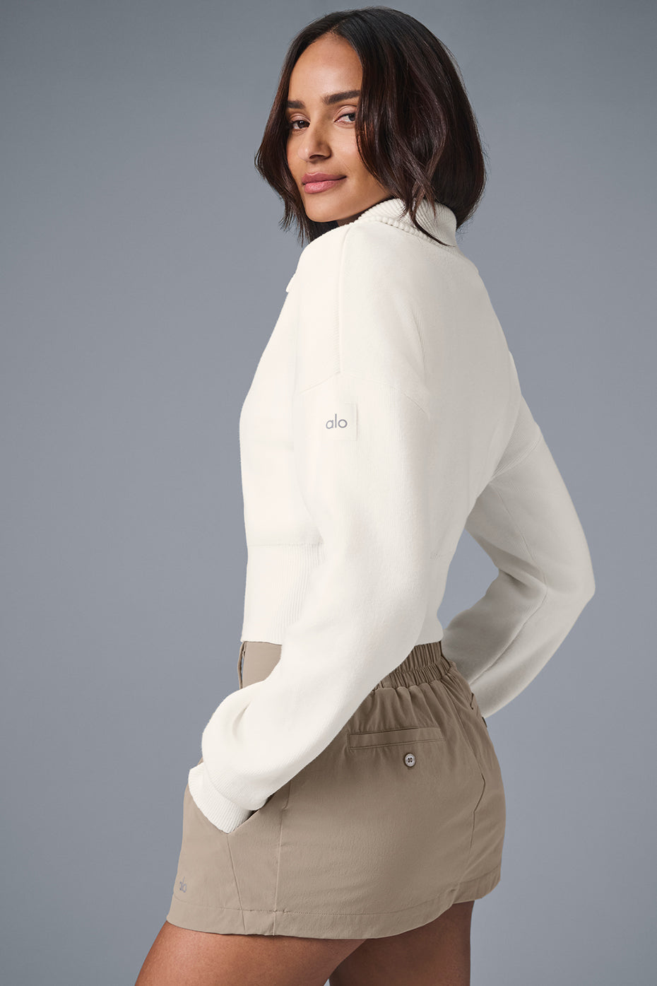 Veste courte en tricot Scholar à fermeture éclair intégrale 'BINETÔT DE RETOUR '